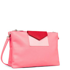 Lancaster Maya Crossbody Pouch 517-27 Dark Rose Red