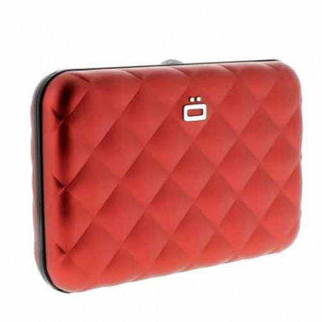 Ogon Quilted Button Porte Cartes Red