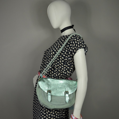 Farfouillette Shoulder Bag Rounded Leather 3026 Sage