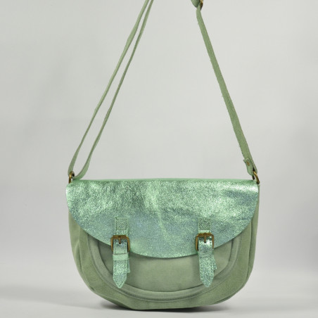 Farfouillette Shoulder Bag Rounded Leather 3026 Sage