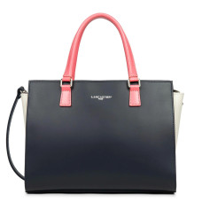 Lancaster Smooth Handbag 437-04 Navy Cream Dark Rose