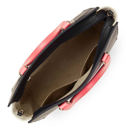 Lancaster Smooth Handbag 437-04 Navy Cream Dark Rose