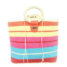 Les Tropéziennes Bijagos Woven Basket Handbag Yellow