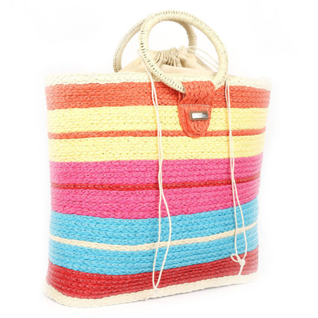 Les Tropéziennes Bijagos Woven Basket Handbag Yellow