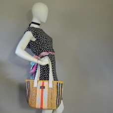 Les Tropéziennes Comino Cotton and Jute Multi-color Shopping Basket