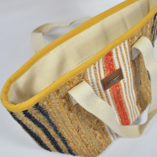 Les Tropéziennes Comino Cotton and Jute Multi-color Shopping Basket