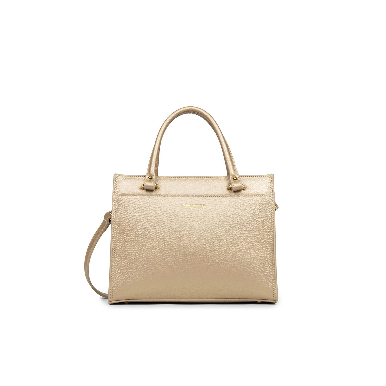 Lancaster Foulonné Double Handbag 470-63 Pale Gold In Nude
