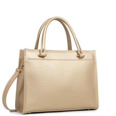 Lancaster Foulonné Double Handbag 470-63 Pale Gold In Nude