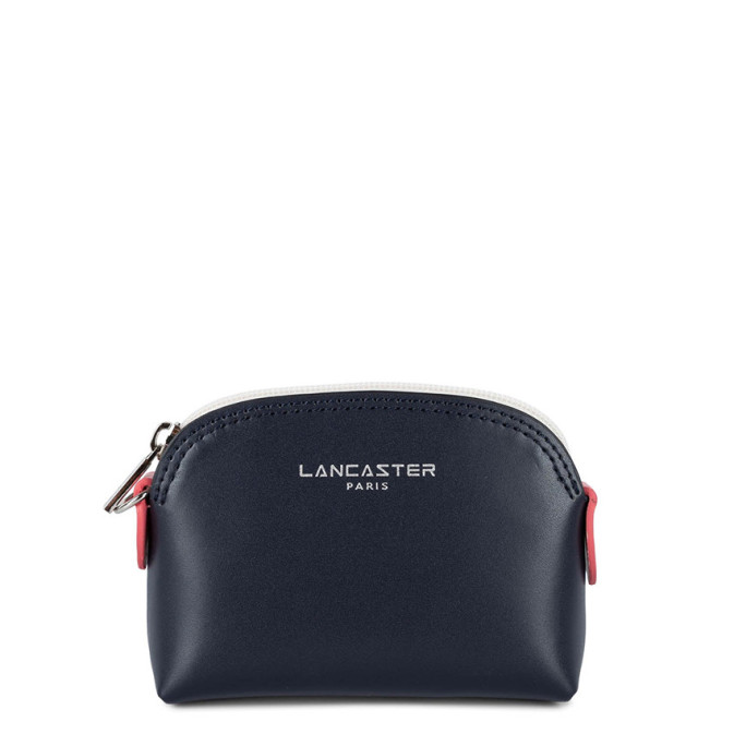 Lancaster Smooth Coin Purse 137-01 Navy Cream Dark Pink
