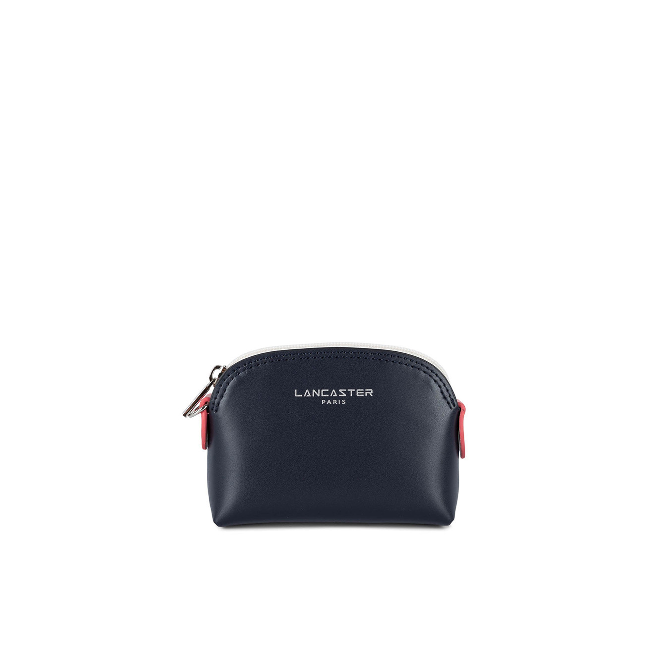 Lancaster Smooth Coin Purse 137-01 Navy Cream Dark Pink