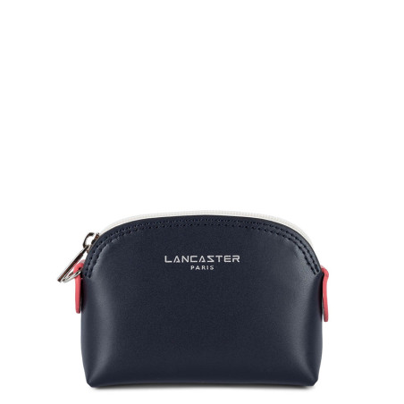 Lancaster Smooth Coin Purse 137-01 Navy Cream Dark Pink