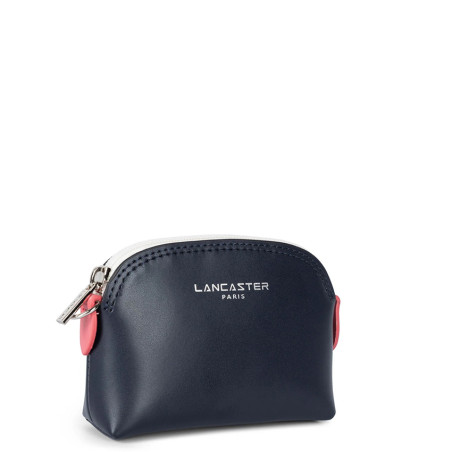 Lancaster Smooth Coin Purse 137-01 Navy Cream Dark Pink