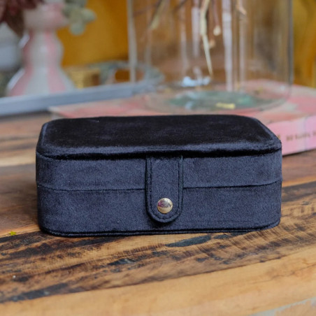 Maison Scarlett Travel Jewelry Box Brigitte Black Velvet