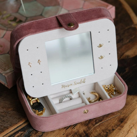 Maison Scarlett Travel Jewelry Box Brigitte Black Velvet