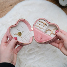 Maison Scarlett Celeste Jewelry Box Heart Pink Velvet