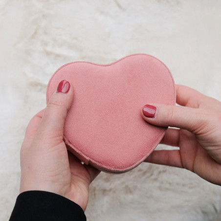 Maison Scarlett Celeste Jewelry Box Heart Pink Velvet