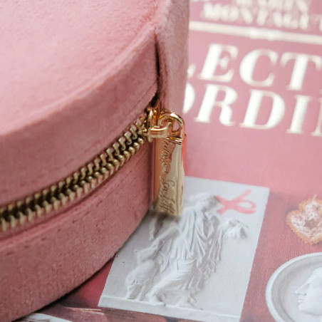 Maison Scarlett Celeste Jewelry Box Heart Pink Velvet