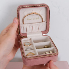 Maison Scarlett Travel Jewelry Box Corinne Velvet Black