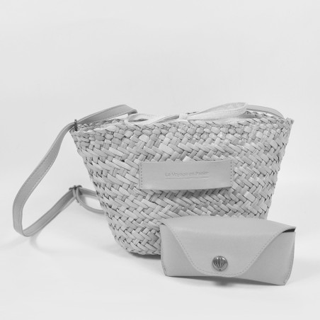 Le Voyage en Panier Lunetta Small Seagrass Basket Fuchsia