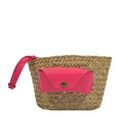 Le Voyage en Panier Lunetta Small Seagrass Basket Fuchsia