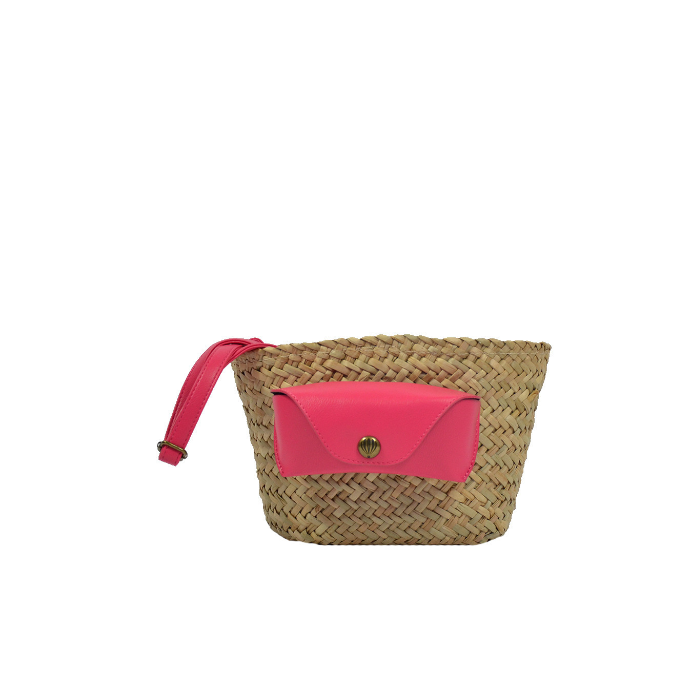 Le Voyage en Panier Lunetta Small Seagrass Basket Fuchsia