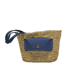 Le Voyage en Panier Lunetta Small Seagrass Basket in Blue