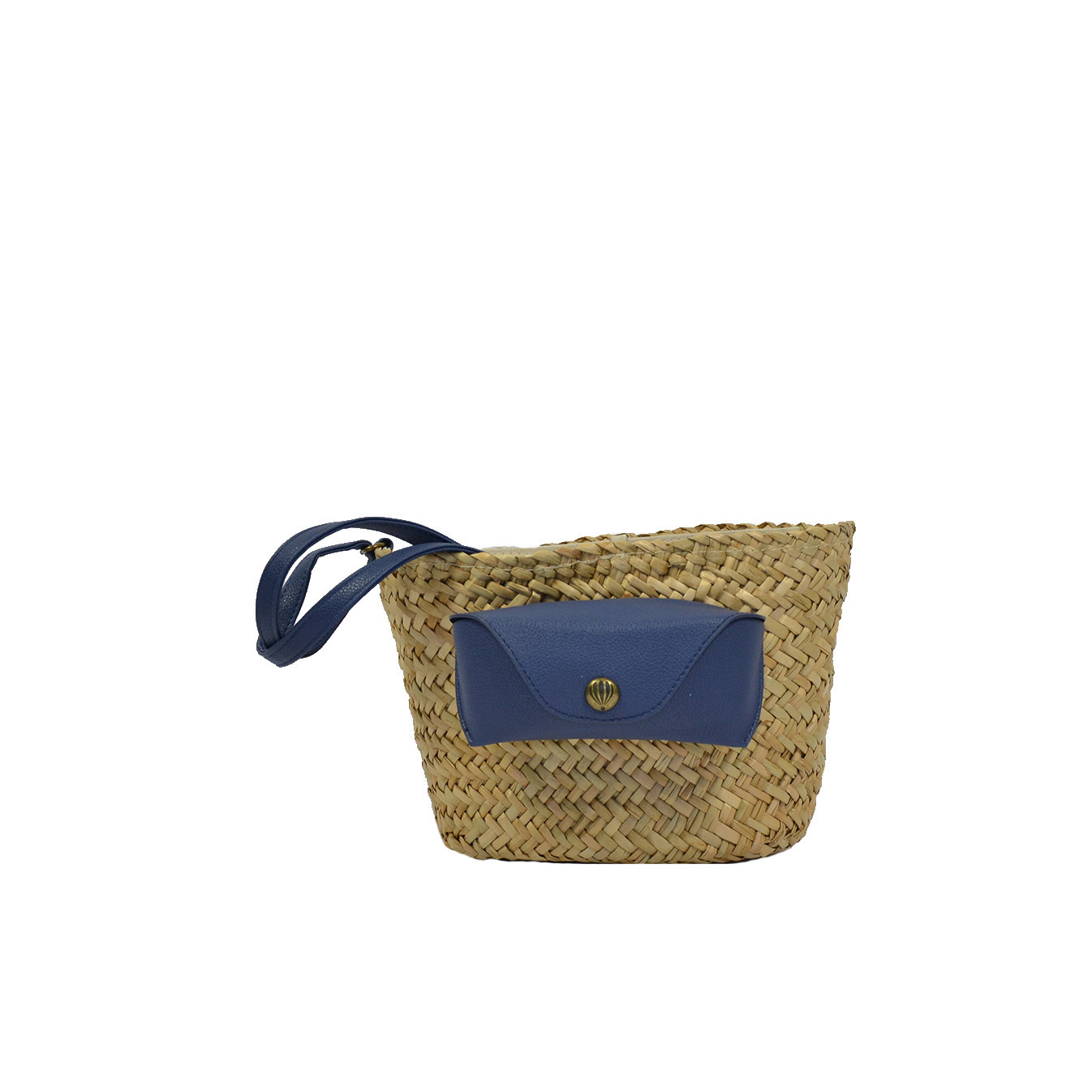 Le Voyage en Panier Lunetta Small Seagrass Basket in Blue