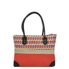 The Voyage in Basket Costa Brava Peacock Tote S Coral