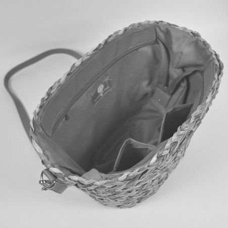 Le Voyage en Panier Canopée Panier Jonc Bleu