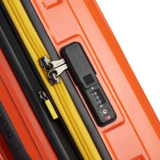 Delsey Rempart Checked Suitcase L Extendable 4 Wheels 73 CM TSA Orange