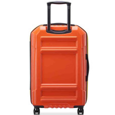 Delsey Rempart Checked Suitcase L Extendable 4 Wheels 73 CM TSA Orange