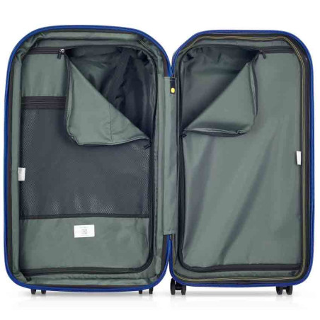 Delsey Rempart Checked Suitcase L Extendable 4 Wheels 73 CM TSA Orange