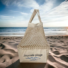 Shoppinette Provision Mesh Bag M Beach Day Natural