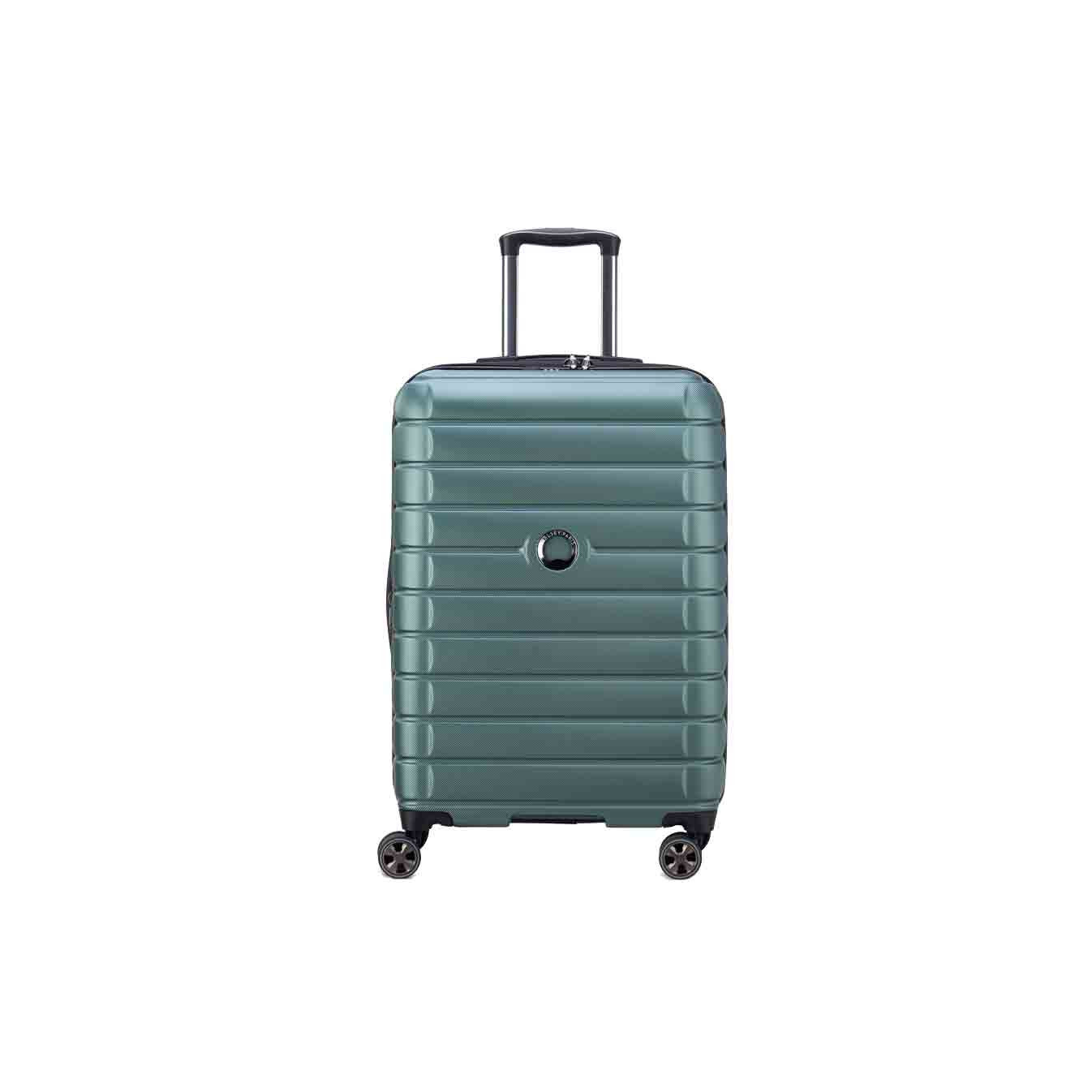 Delsey Shadow 5.0 Checked Suitcase M Expandable 4 Wheels 66 CM Green