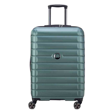 Delsey Shadow 5.0 Checked Suitcase M Expandable 4 Wheels 66 CM Green