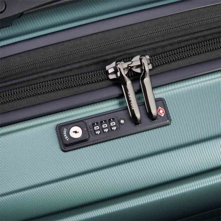 Delsey Shadow 5.0 Checked Suitcase M Expandable 4 Wheels 66 CM Green