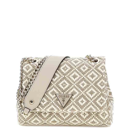 Mini Sac Bandoulière Noir Et Blanc Crochet - Style Boho Tribal Géométrique - Poches Pratique