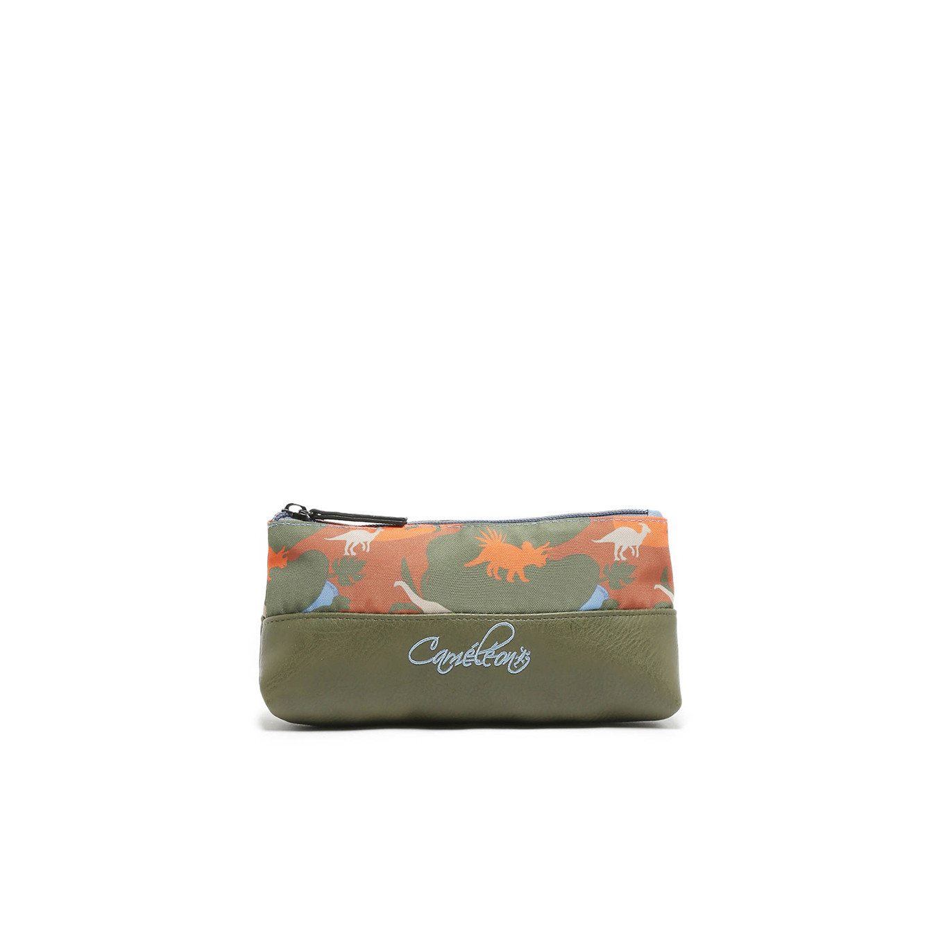 Chameleon Retro Orange Dino Pencil Case