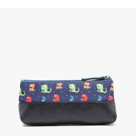 Chameleon Retro Navy Monster Pencil Case
