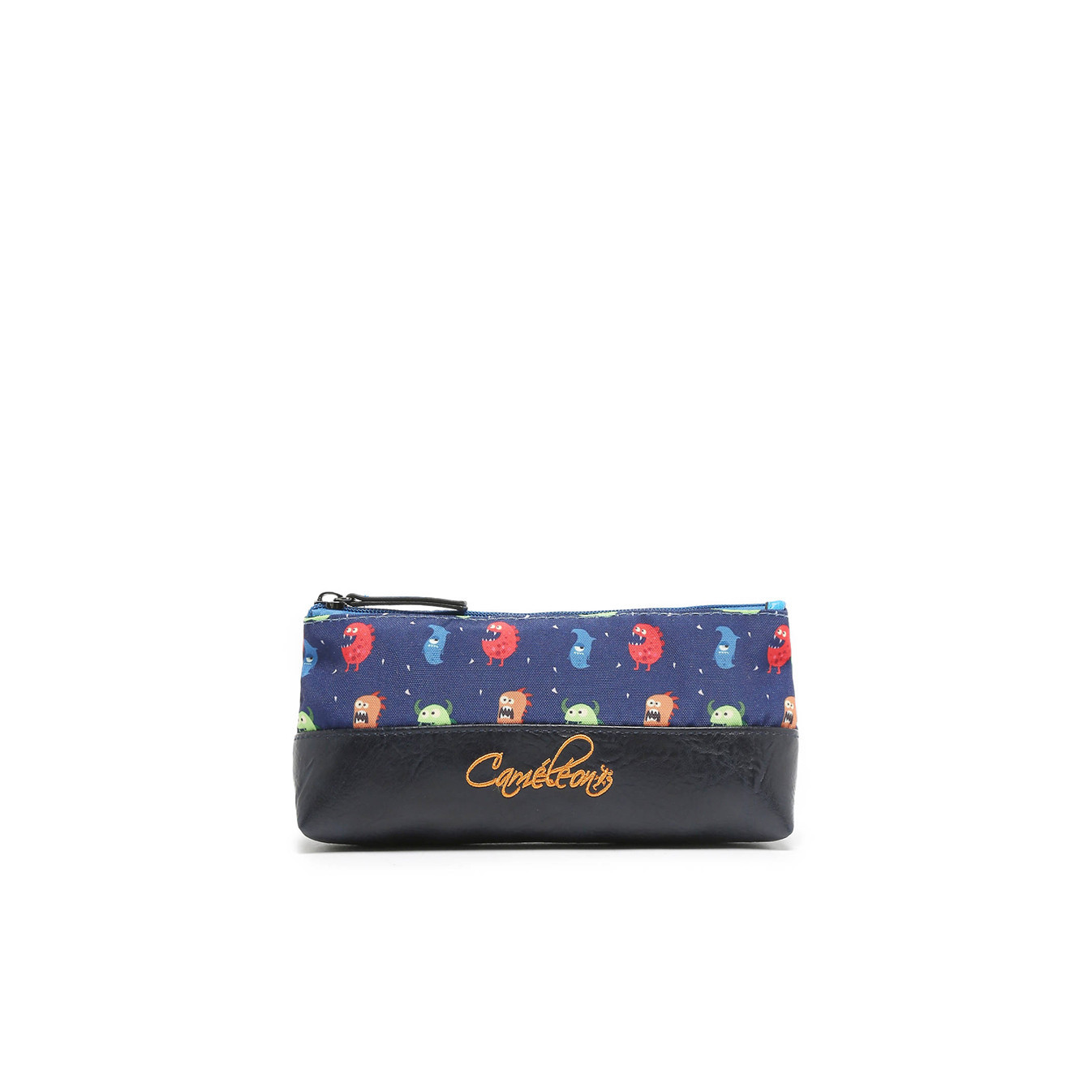 Chameleon Retro Navy Monster Pencil Case