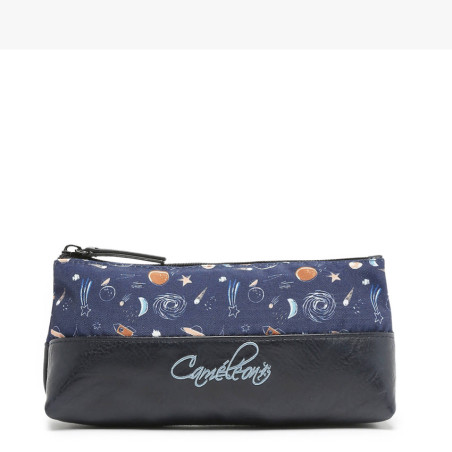 Chameleon Retro Blue Planet Pencil Case