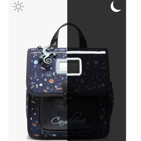 Caméléon Rétro Sac A Dos 28cm Blue Planet face