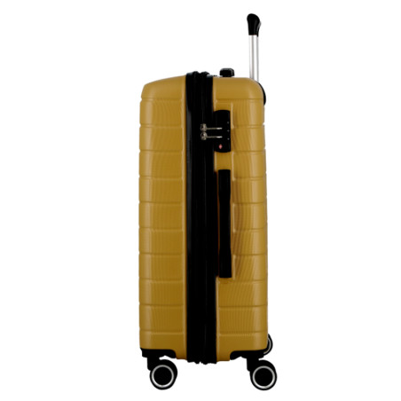 Jump Esco Valise Moyenne 66cm 4 Roues Extensible Moutarde côté
