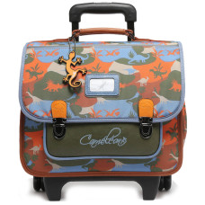 Caméléon Rétro Cartable A Roulettes 35cm Orange Dino