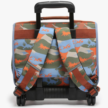 Caméléon Rétro Cartable A Roulettes 35cm Orange Dino DOS 2