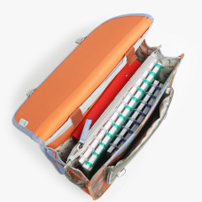 Caméléon Rétro Cartable A Roulettes 35cm Orange Dino OUVERT