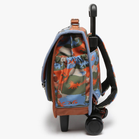 Caméléon Rétro Cartable A Roulettes 35cm Orange Dino COTE