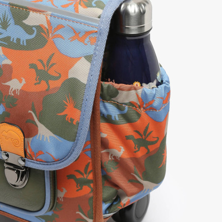 Caméléon Rétro Cartable A Roulettes 35cm Orange Dino PORTE BOUTEILLE