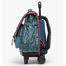 Caméléon Vintage Fantasy Wheeled School Bag 38cm Blue Garden