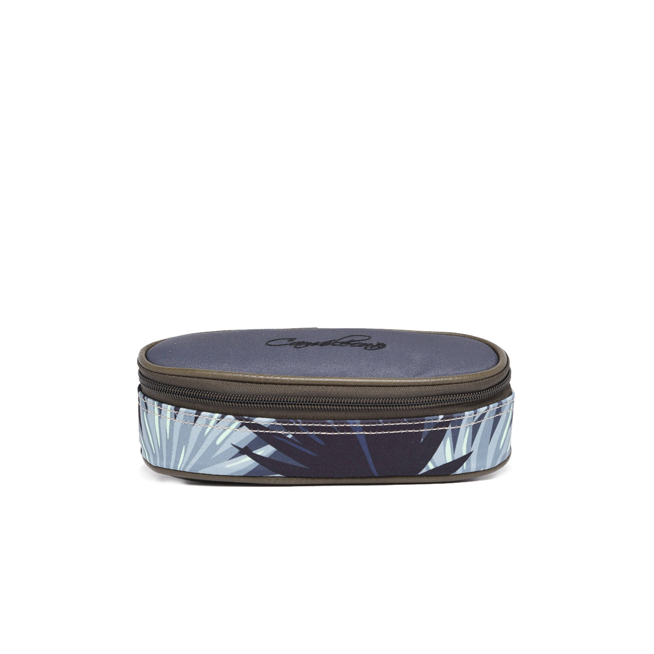 Chameleon Oval Pencil Case Vintage Urban Grey Tropical